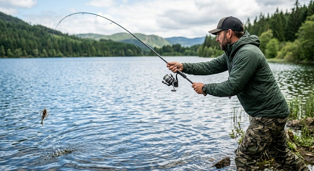 open-face-reel-fishing-scene