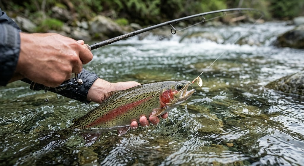 catching-rainbow-trout-with-inline-spinner