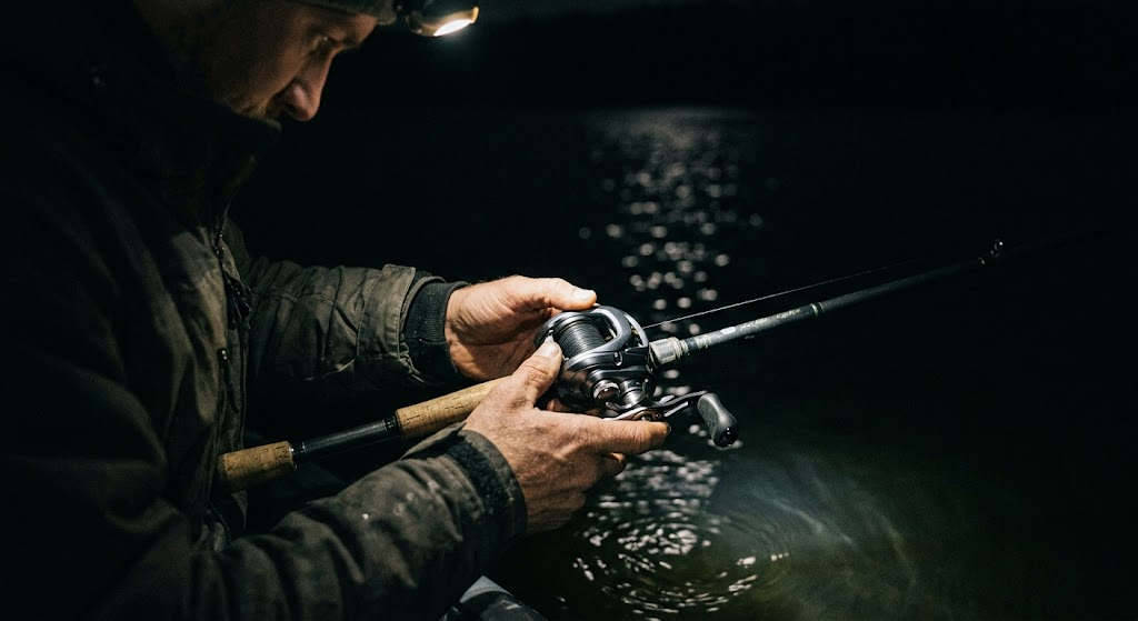 night-fishing-for-bass-with-heavy-duty-casting-rods