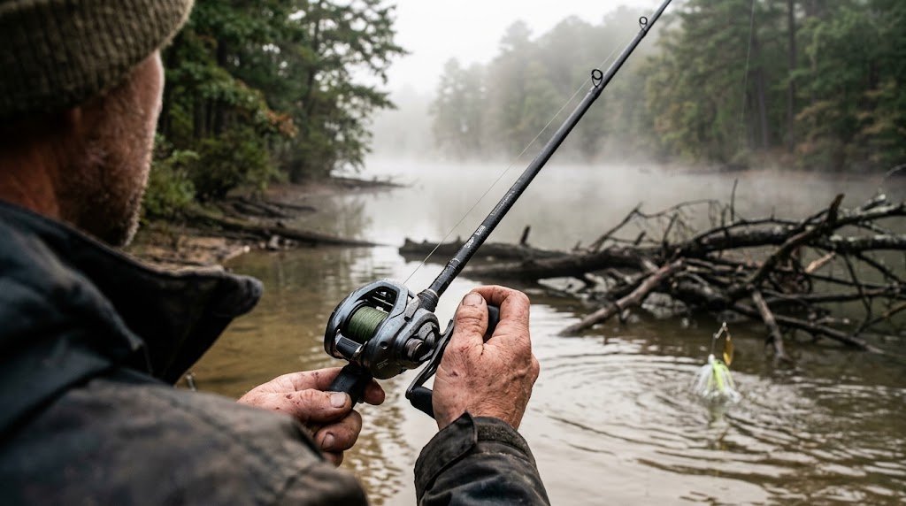 spinnerbait-fishing-setup-baitcasting-rod-and-reel