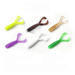 TPE Floating Twin Tail Curly Tail Worms - 45 Pcs_ring04