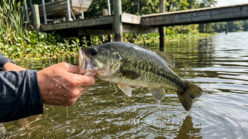 largemouth-bass-caught-near-boat-docks-fall